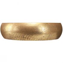 Artikel Kerzenhalter Schale für 4 Stabkerzen Ø22 cm Antik Gold Metall