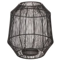 Artikel Kerzenhalter Schwarz aus Metall, Ø24cm, H28cm, moderne Drahtkorb-Laterne