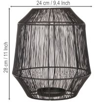 Artikel Kerzenhalter Schwarz aus Metall, Ø24cm, H28cm, moderne Drahtkorb-Laterne
