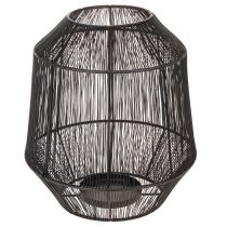 Artikel Kerzenhalter Schwarz aus Metall, Ø24cm, H28cm, moderne Drahtkorb-Laterne