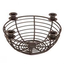 Artikel Kerzenhalter für 4 Kerzen Dekoschale Metall Braun Ø14cm