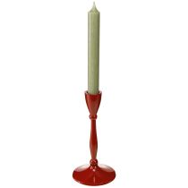 Artikel Kerzenhalter aus Metall für Stabkerzen in Rot, Höhe 17 cm
