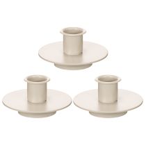 Artikel Kerzenhalter Metall Beige matt 8cm für Stabkerzen 3er-Set