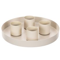 Artikel Magnetische Kerzenhalter aus Metall für dicke Stabkerzen Ø 4 cm 4 Stück taupe-creme