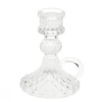 Artikel Kerzenhalter mit Henkel für Stabkerzen Glas 10,5cm Klar 4St