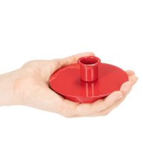 Artikel Kerzenhalter aus Metall Rot kompakt 10cm für Stabkerzen 2er Set