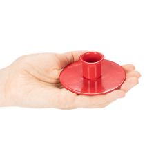 Artikel Kerzenhalter aus Metall 8cm rot für Stabkerzen 3er-Set