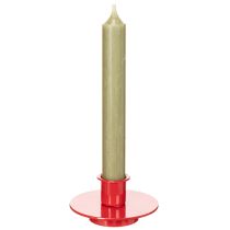 Artikel Kerzenhalter aus Metall 8cm rot für Stabkerzen 3er-Set