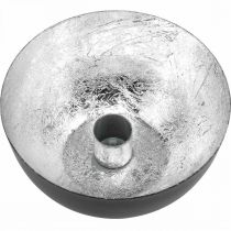 Artikel Kerzenhalter aus Metall Schwarz Silber Ø13cm H6,5cm