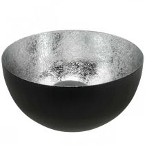 Artikel Kerzenhalter Schwarz Silber Weihnachtsdeko Ø13cm H6,5cm