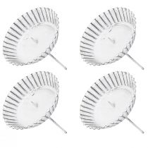 Artikel Kerzenhalter zum Stecken Weiß Kuchenform Ø10cm 4St