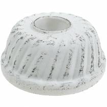 Artikel Kerzenhalter Gugelhupf-Backform Shabby Chic Weiß Ø7,2cm H3cm 2St