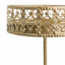 Artikel Filigraner Kerzenhalter zum Stecken Golden Ø6,4cm H12,5cm 4 St Antik-Optik