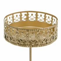 Artikel Florale Kerzenhalter zum Stecken Golden Ø7,4cm H12,5cm 4 St Antik-Optik