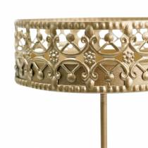 Artikel Florale Kerzenhalter zum Stecken Golden Ø7,4cm H12,5cm 4 St Antik-Optik
