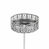 Artikel Filigraner Kerzenhalter zum Stecken Silbern Ø6,4cm H12,5cm 4 St Antik-Optik