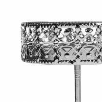 Artikel Kerzenhalter zum Stecken aus Metall Silber Ø6,4cm H12,5cm 4er-Set