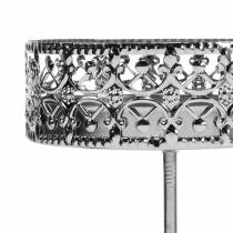 Artikel Steckbare Kerzenhalter aus Metall in Silber Ø7,4cm H12,5cm mit floralen Ornamenten, 4 Stück