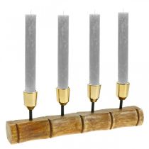 Artikel Kerzenhalter aus Metall, Mangoholz, Bambuslook L29,5cm Ø2,2cm