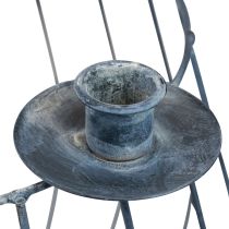 Artikel Kerzenhalter aus Metall Grau im Set, Ø 25/10,5 cm, Gitterkorb für Stabkerzen