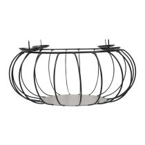 Kerzenhalter Schwarz Metall Adventskranz Metallschale Ø25cm