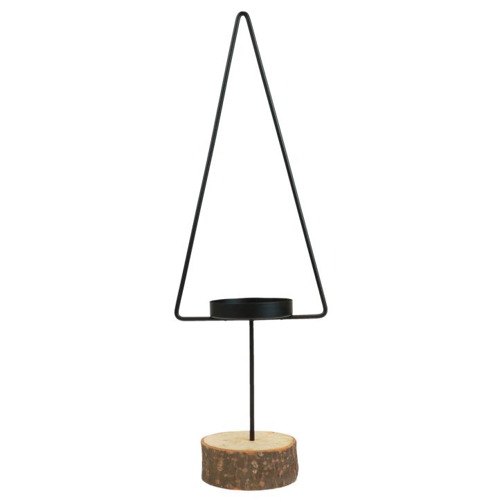 Kerzenhalter Weihnachten, Teelichthalter Metall Schwarz 37cm