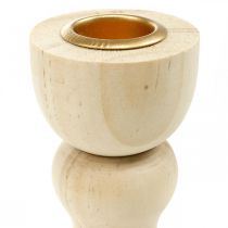 Artikel Kerzenhalter aus Holz 17cm Natur für Stabkerzen, 2 Stück
