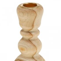 Artikel Kerzenhalter Holz gedrechselt Natur Ø6,5cm H11cm 3 Stück