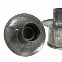Artikel Stufen-Kerzenhalter-Set Metall Silber Antik Ø9,5–10,5cm H7–14cm 4er-Set