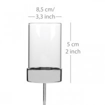 Artikel Kerzenhalter zum Stecken Metall/Glas Ø5cm H19cm 4 St