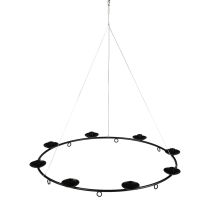 Kerzenleuchter Schwarz Hängeleuchter Stabkerzenhalter Ø39cm