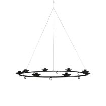 Kerzenleuchter Schwarz Hängeleuchter Stabkerzenhalter Ø39cm