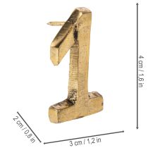 Artikel Kerzenpins Advent Zahlen 1 bis 4 Set 4 cm Gold Metall