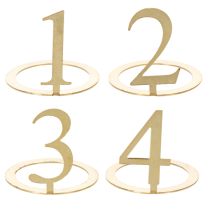 Artikel Kerzenring-Set aus Metall mit Zahlen für Stabkerzen, Ø 3 cm, gold, 4-teilig