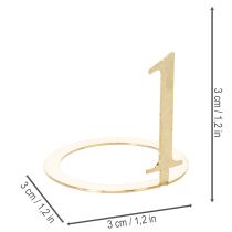 Artikel Kerzenring-Set aus Metall mit Zahlen für Stabkerzen, Ø 3 cm, gold, 4-teilig