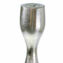 Artikel Kerzenständer Metall Silber Matt H31cm