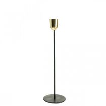 Artikel Kerzenhalter Gold / Schwarz, Kerzenständer aus Metall H29cm Ø2,2cm
