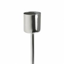 Artikel Silbernes Metall-Kerzenhalter-Set für Stabkerzen Ø2,2cm H28cm 2-teilig