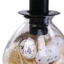 Kerzenständer Schwarz Kerzenhalter Glas Osterdeko H11cm