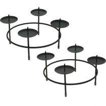 Artikel Kerzenständer für 4 Kerzen Schwarz Metall Adventskranz Ø18,5cm 2St