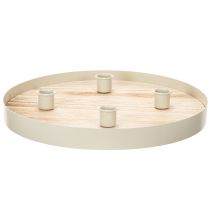 Artikel Rundes Kerzentablett aus Holz für vier Stabkerzen, 30 cm