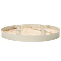 Artikel Rundes Kerzentablett aus Holz für vier Stabkerzen, 30 cm