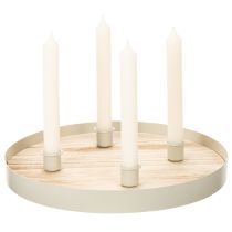 Artikel Rundes Kerzentablett aus Holz für vier Stabkerzen, 30 cm