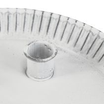 Artikel Kerzenteller Kuchenform mit 4 Kerzenhaltern Weiß Ø25cm