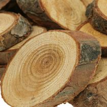 Holzscheiben Deko Streudeko Holz Kiefer Oval Ø4-5cm 500g