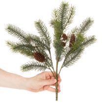 Artikel Künstlicher Tannenzweig mit Zapfen 41 cm Grün