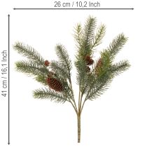 Artikel Künstlicher Tannenzweig mit Zapfen 41 cm Grün