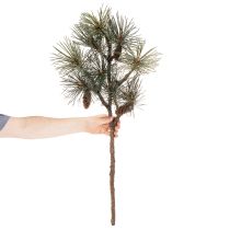 Artikel Künstlicher Kiefernzweig mit Zapfen, 93 cm, Grün-Braun, Kunststoff