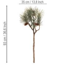 Artikel Künstlicher Kiefernzweig mit Zapfen, 93 cm, Grün-Braun, Kunststoff