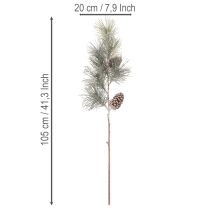 Artikel Künstlicher Kiefernzweig mit Zapfen und langen Nadeln 105 cm Grün Braun